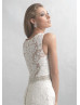 Beaded Waist Ivory Lace Elegant Wedding Dress